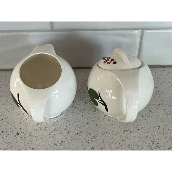 Blue Ridge Southern Potteries Stanhome Ivy And Berries Creamer And Sugar 1950's - Picture 5 of 8